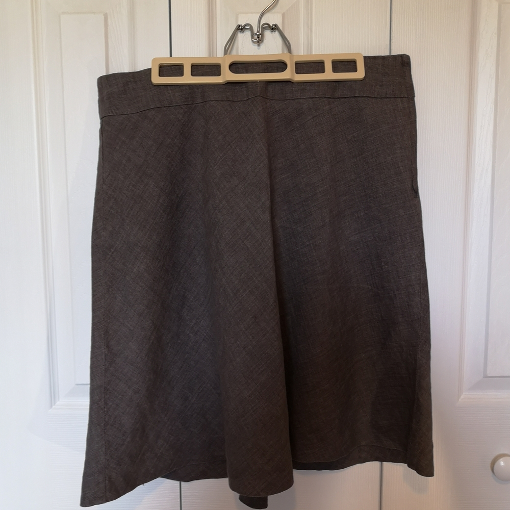 RW&Co 100% Linen Light Brown Women's A-line Skirt Size 12